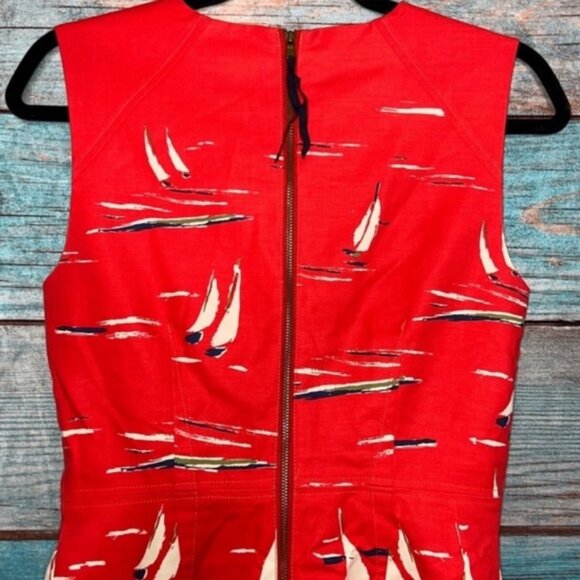 Anthropologie Maeve Dress Sailboat Spring Sheath 2 Sleeveless Boat Nautical - Picture 7 of 11